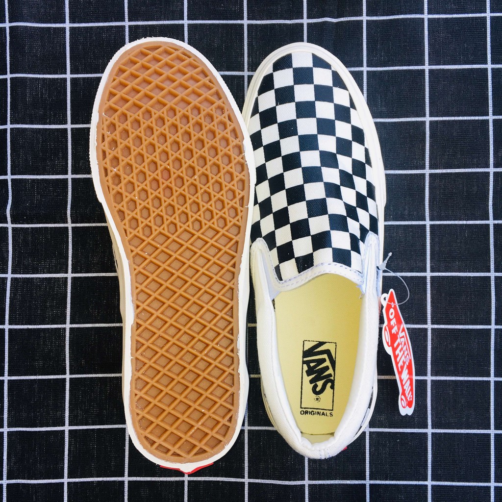 Giầy vans vaul caro lười slip on hàng một một thời trang( full box + bil )