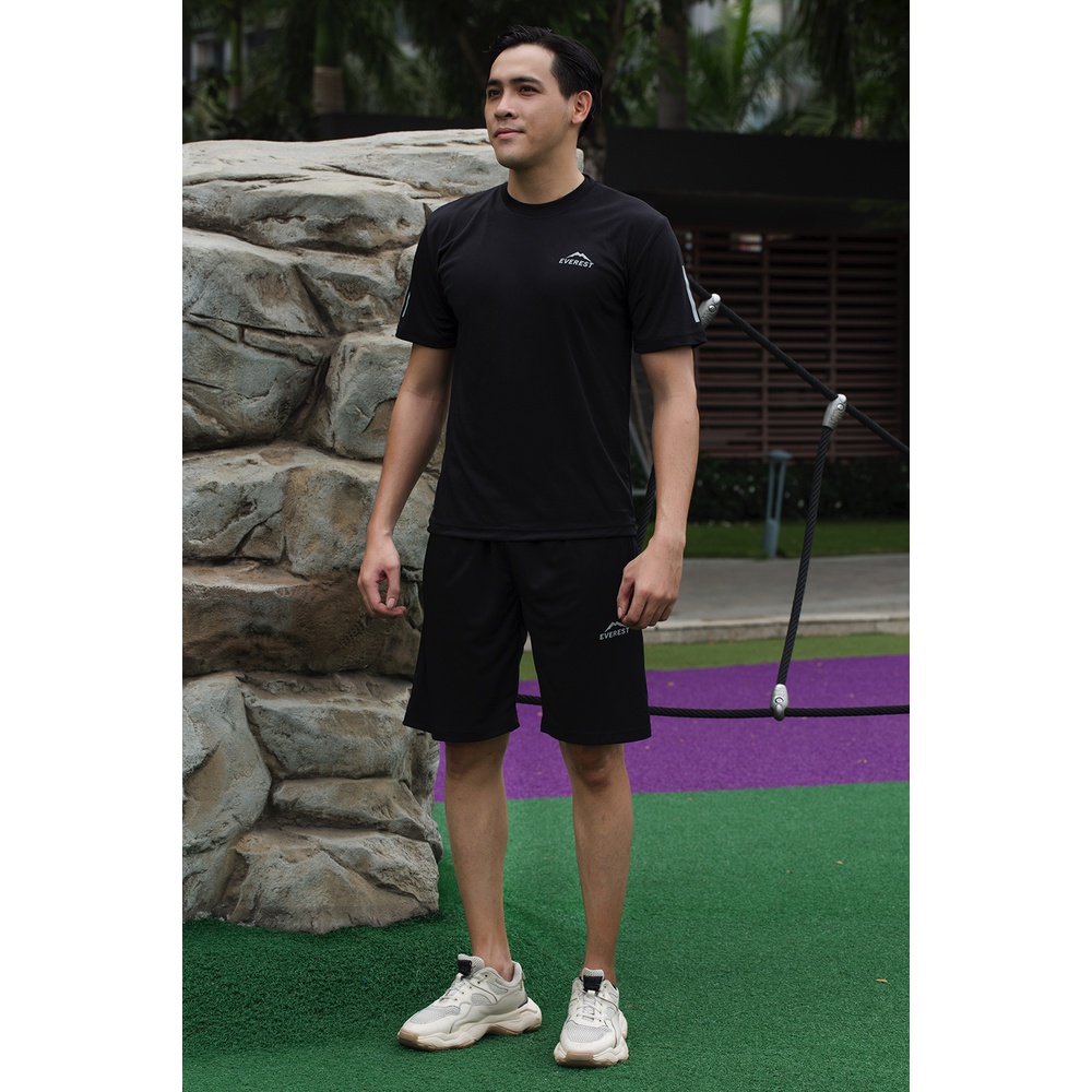 Quần short thể thao nam thun lạnh màu đen