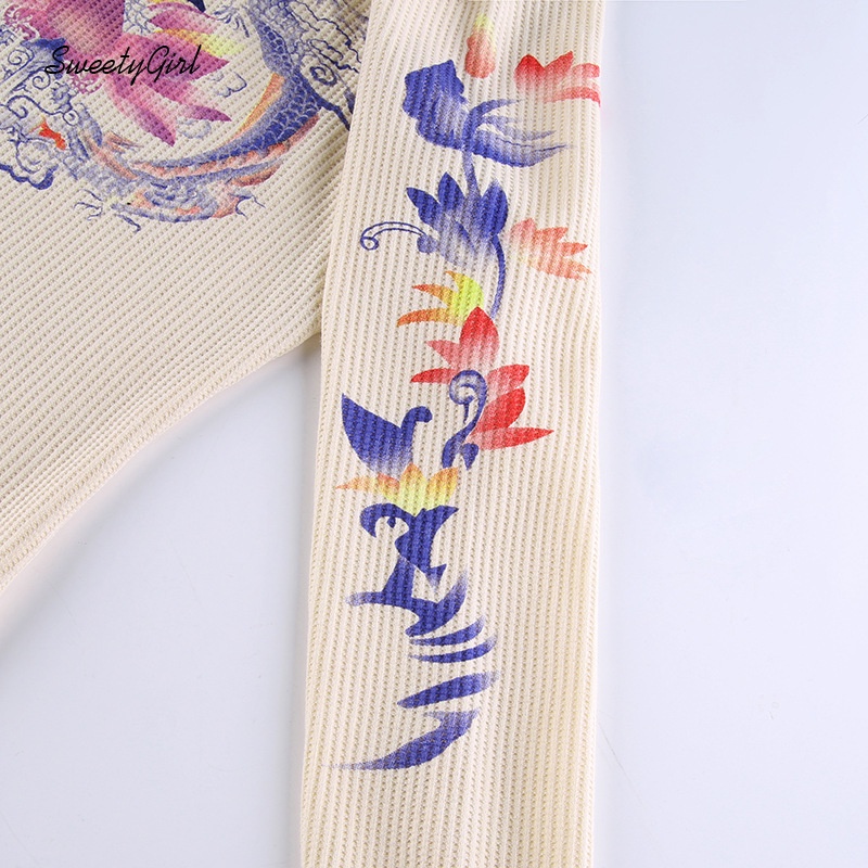 Áo Thun Tay Dài Cổ Tròn In Họa Tiết Nhiều Màu Sắc Thời Trang Đường Phố Dành Cho Nữ 2022