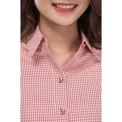 Áo Sơ Mi Nữ YODY Công Sở Kẻ Caro, Áo Kẻ Thêu Ngực Nữ Nhiều Màu Dáng Suông Không Bai Xù SMN4410