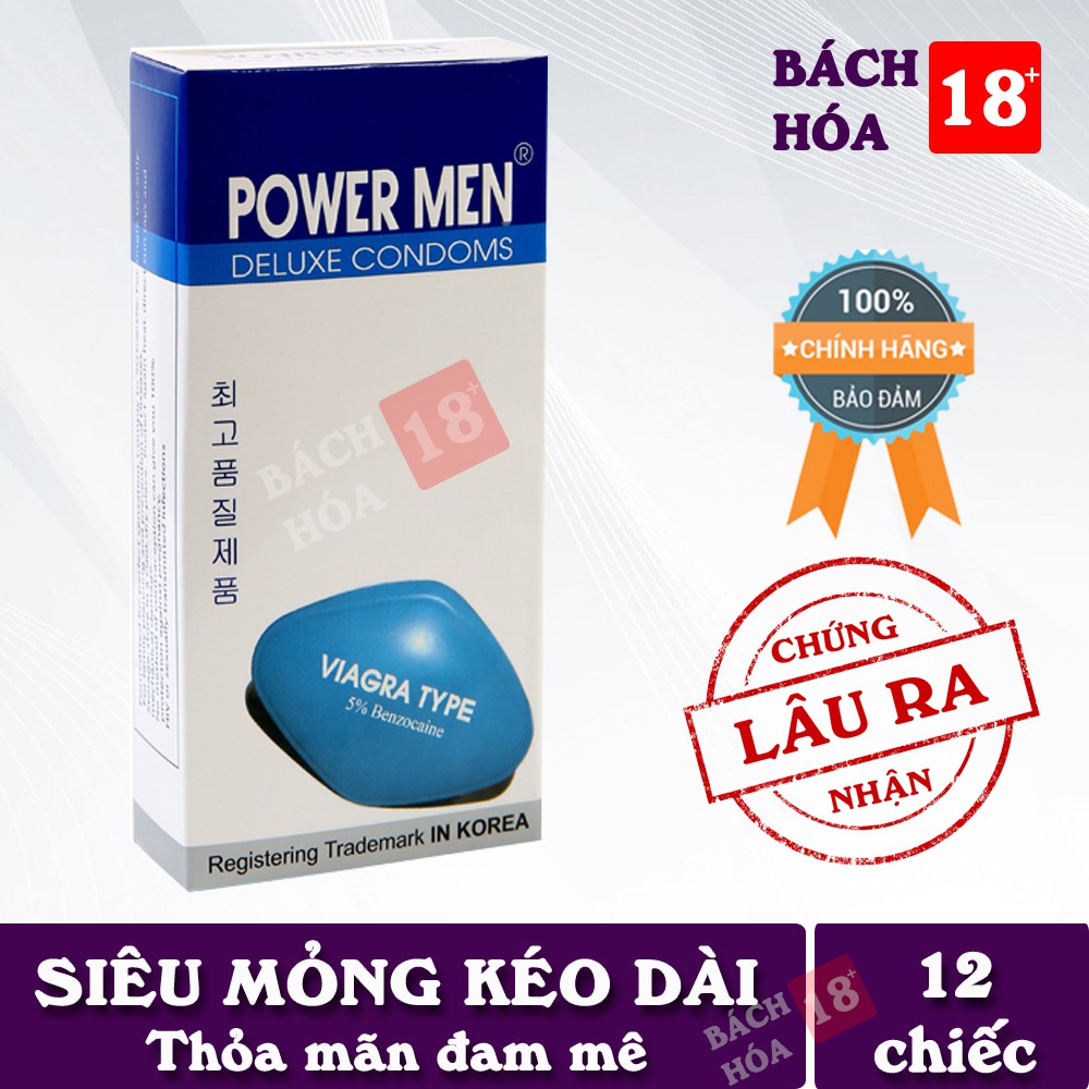 [NHƯ THẬT] 48 BAO CAO SU SIÊU MỎNG  VIAGRA POWERMEN - ĐEO NHƯ KHÔNG ĐEO