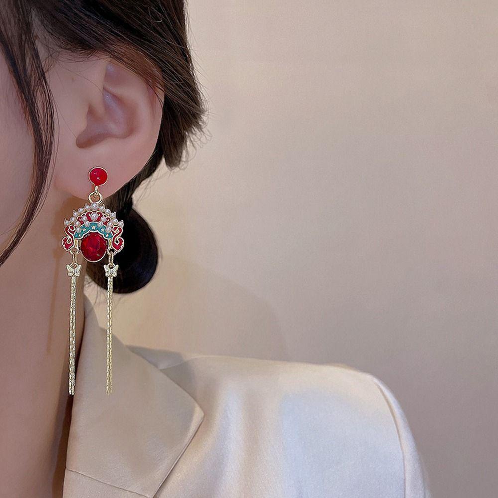 Bông Tai Dáng Dài Hình Mặt Nạ DWAYNE Bắc Kinh Thời Trang Cho Nữ