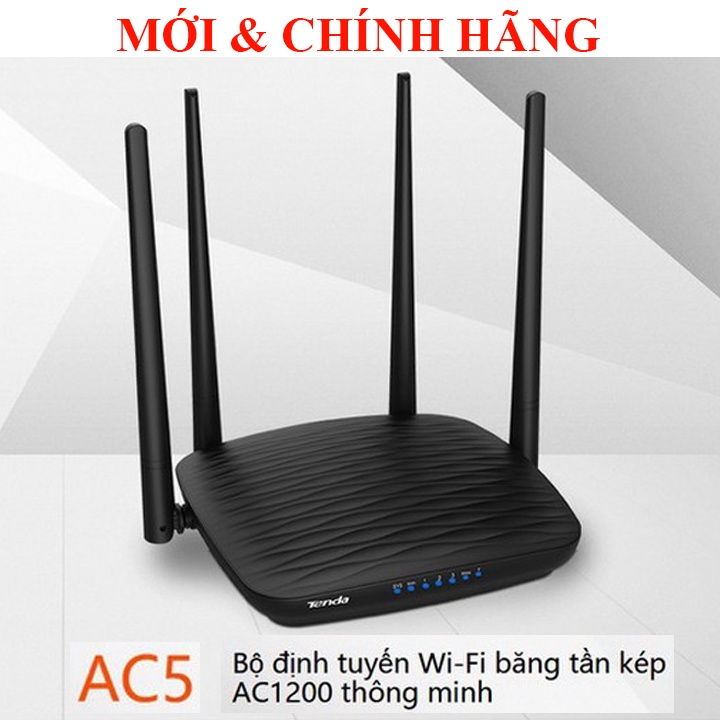 Bộ phát Wifi AC 1200Mbps Dual Band 5GHz &amp; 2.4GHz Tenda AC5 V3