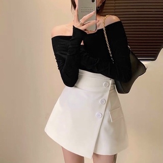[HOT] Sét Áo Bẹt Vai Váy Chéo 🦋FREESHIP🦋Chân Váy Siêu Hack Dáng Áo Bẹt Vai Bó Siêu Xinhh