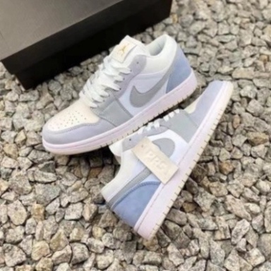 Giày Sneaker Jordan 1 Paris Xám Xanh Cổ Thấp, GIày Thế Thao Da Nhăn Form Chuẩn Fullbox | BigBuy360 - bigbuy360.vn