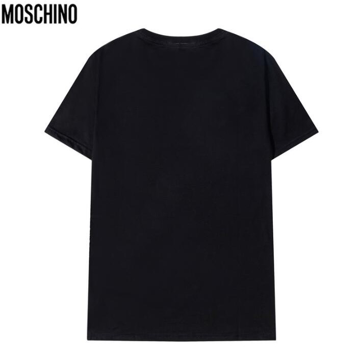 Áo Thun Chất Liệu Vải Cotton Tay Ngắn Có Thêu Hoạ Tiết Moschino