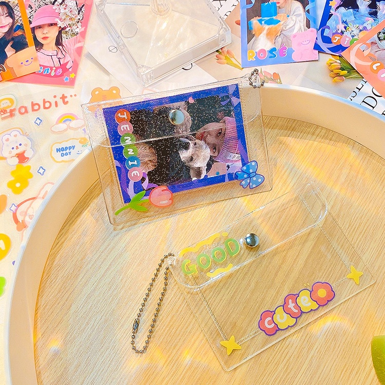 Ví Đựng Thẻ Mini Trong Suốt Lấp Lánh Thời Trang Cho Nữ