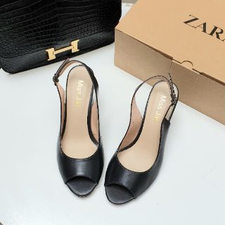 GIÀY DA THẬT GÓT TRỤ 7CM