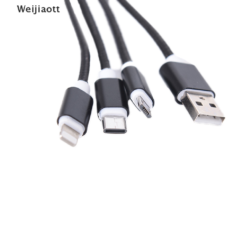 Cáp sạc Weijiaott 3 trong 1 cổng Type-C Micro USB cho iPhone Android