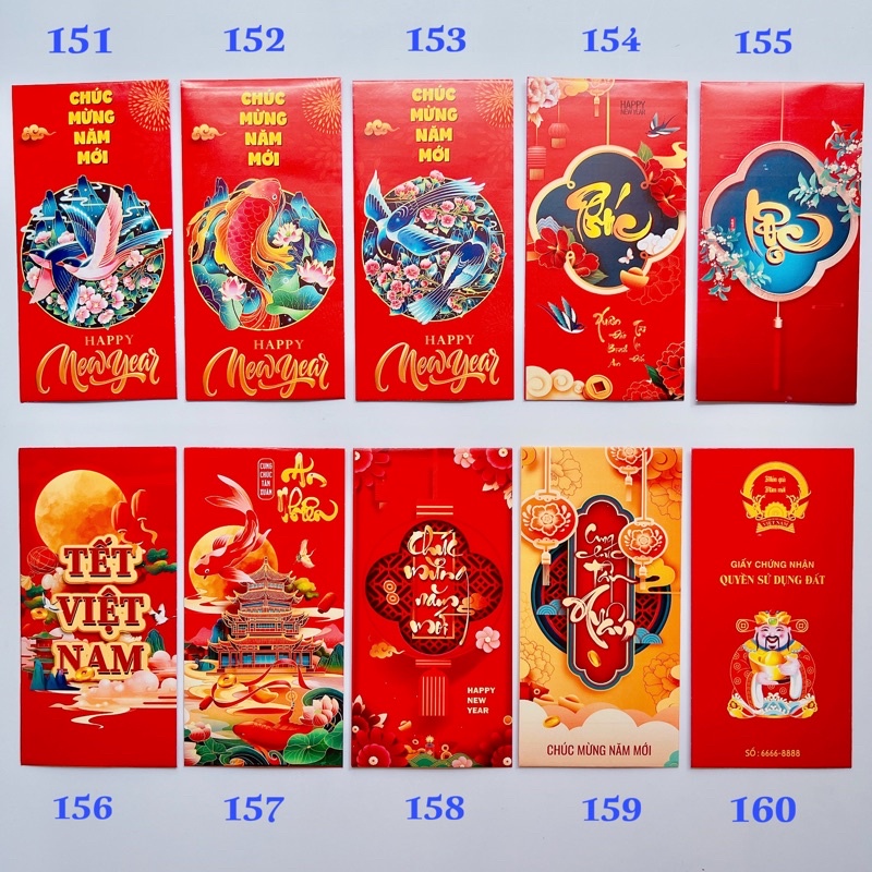 Xấp 10 bao lì xì quý mẹo 2023 giá rẻ, bán lẻ giá sỉ, bao lì xì tết
