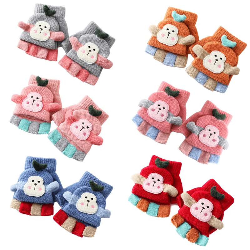 Găng Tay Len Hở Ngón Co Giãn 10 5cm Dễ Thương Dành Cho Bé Trai Gái