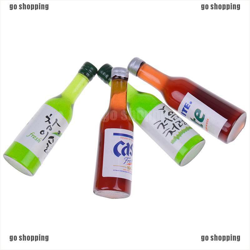 Set 4 Chai Rượu Mini Tỉ Lệ 1:12 Trang Trí Nhà Búp Bê