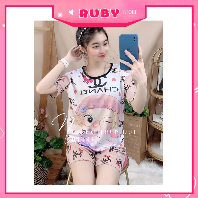 Đồ bộ nữ mặc nhà Free Size chất thun mềm mịn mát ❤ Set đùi hoạt hình dễ thương ❤ Rubystorevn
