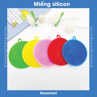 Miếng nhấc nồi lót ly silicon chịu nhiệt tốt, miếng rửa chén silicon độ bền cao (giao màu ngẫu nhiên)