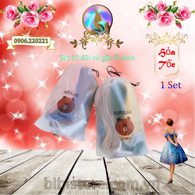 (HCM) Set 10 đôi vớ gấu Brown Đủ Màu Cổ Ngắn