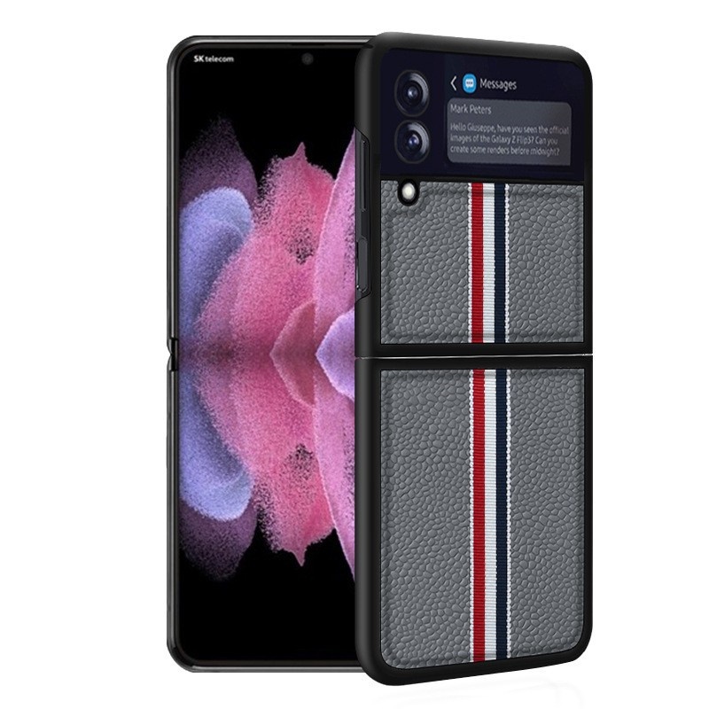 Ốp Điện Thoại Da Nắp Gập Phong Cách Doanh Nhân Chống Rơi Cho Samsung Galaxy Z Flip 3
