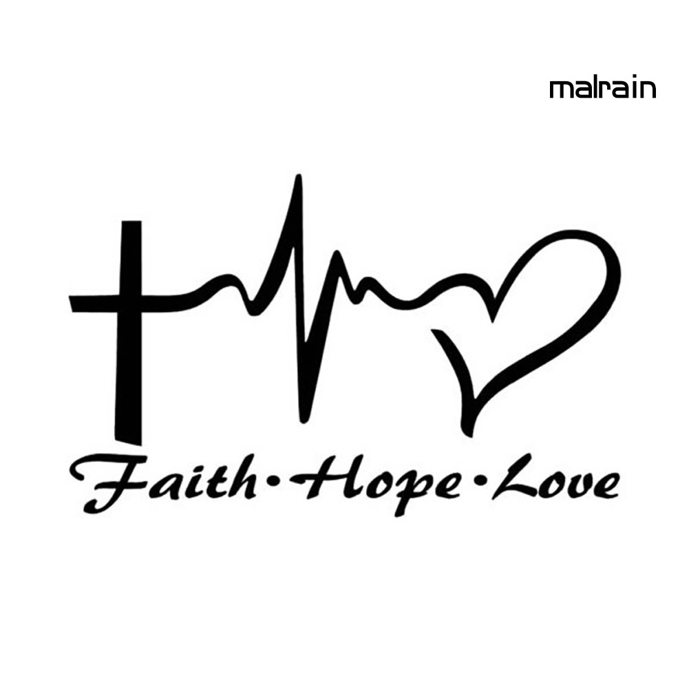Miếng Dán Trang Trí Xe Ô Tô Hình Chữ Jesus Hope Love Faith Độc Đáo