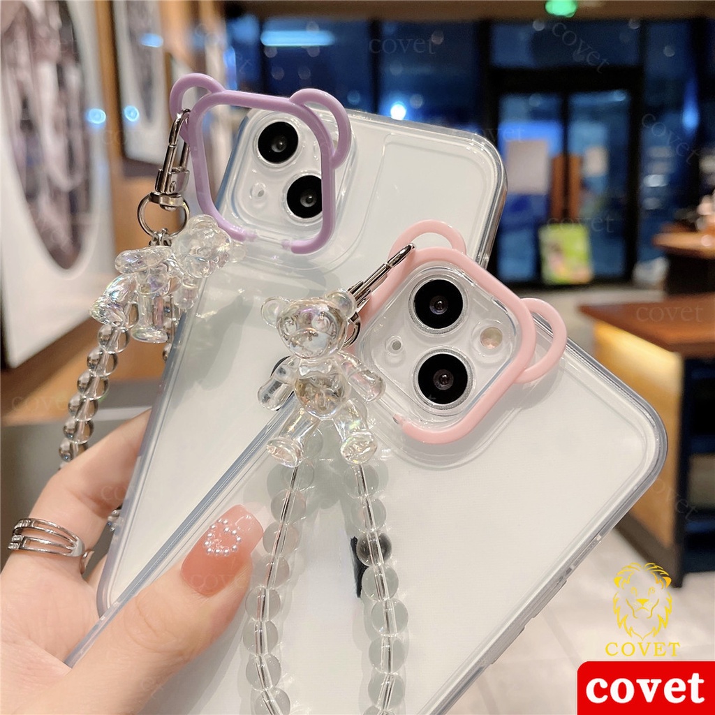 Ốp Điện Thoại Hình Gấu Có Vòng Đeo Tay Cho iPhone 11 12 13 Pro MAX X XS MAX XR 7 8 Plus SE 2020