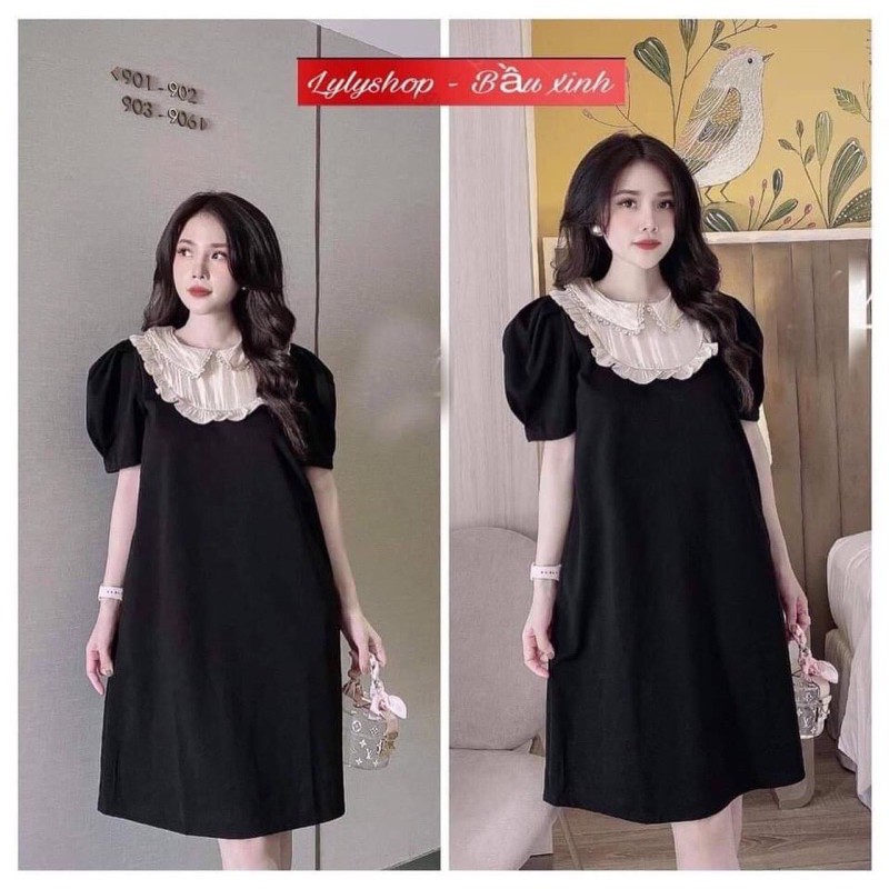 [hàng mới về] Váy bầu cổ ren xinh