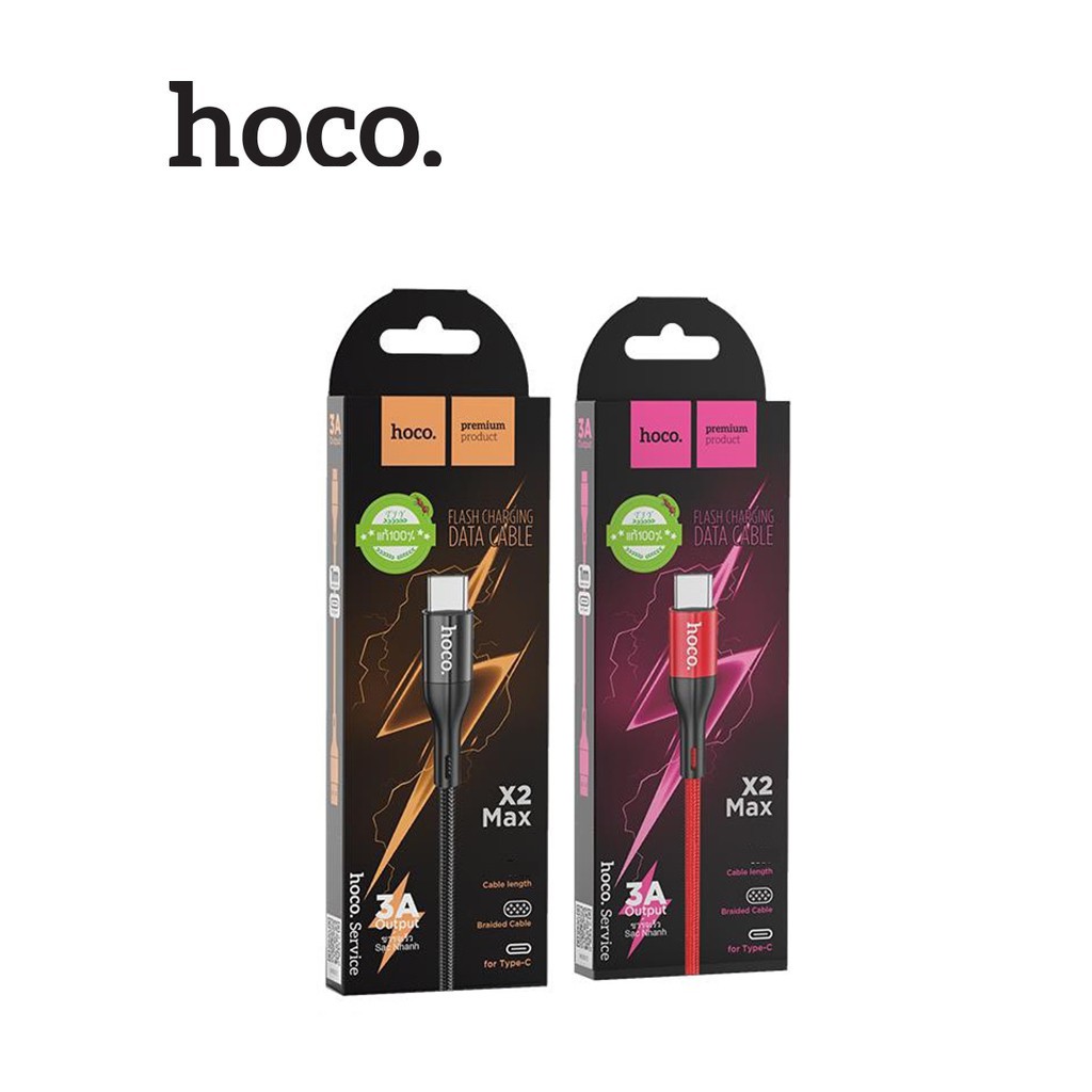 Cáp sạc nhanh 3A Hoco X2 Max Type-C dây dù truyền dữ liệu cho Android dài 0.25M
