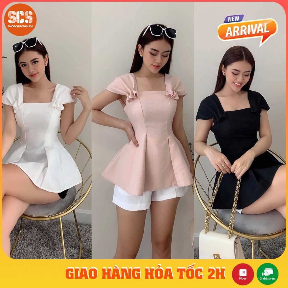 [Mã WASTCOOL giảm 15% tối đa 50K đơn 99K] [𝐧𝐞𝐰 𝐚𝐫𝐫𝐢𝐯𝐚𝐥] Áo peplum vai nhún 2 màu - MSB31