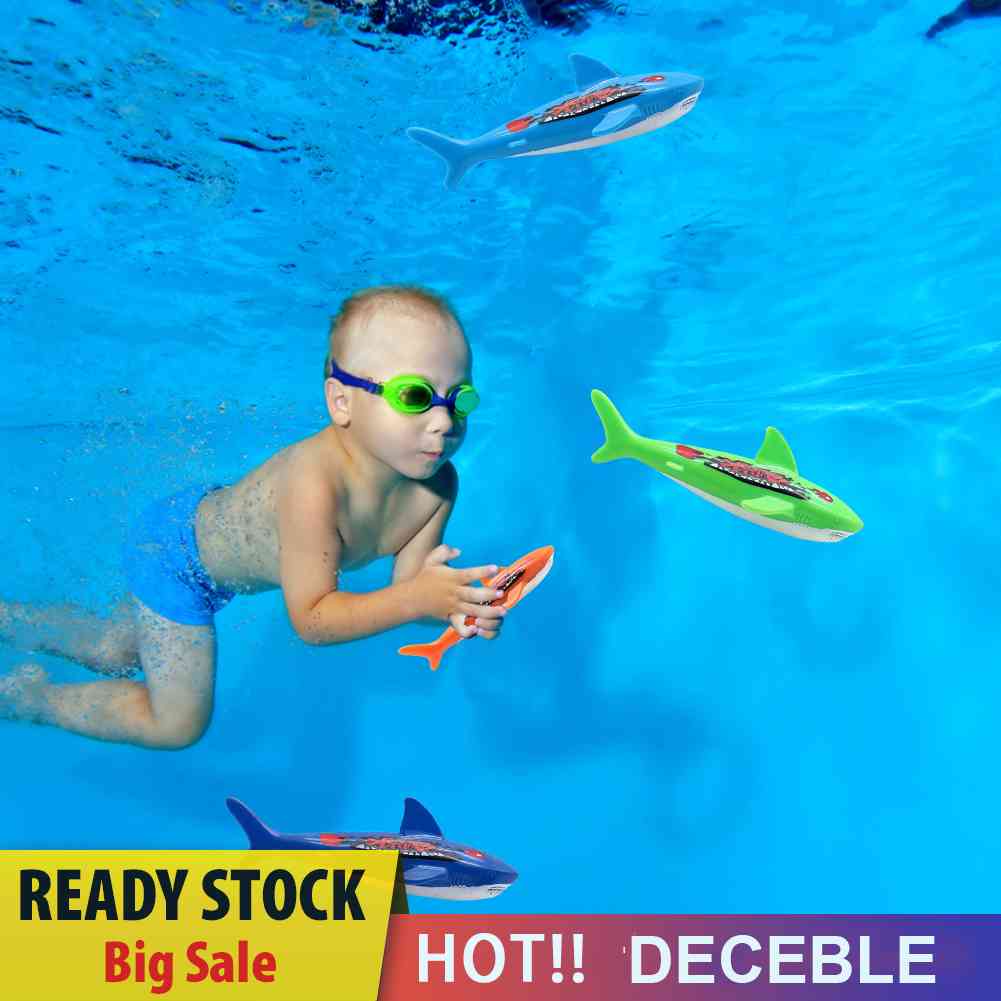 Set 4 Đồ Chơi Cá Mập Ném Chìm Dưới Nước Cho Bé Tập Bơi