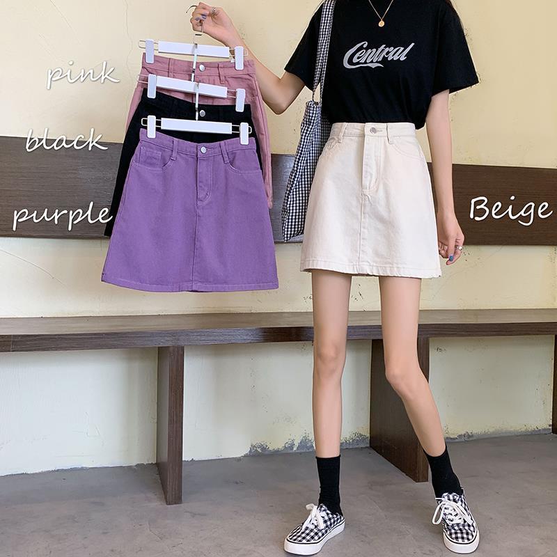 Chân Váy Ngắn Lưng Cao Bằng Vải Cotton Nguyên Chất Thời Trang Xuân Hè Hàng Mới 2021