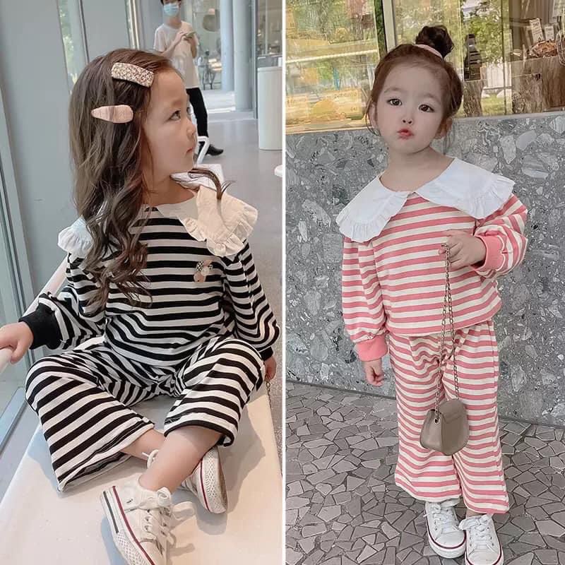 Sét bộ len siêu đẹp, dày dặn quần ống loe bé gái