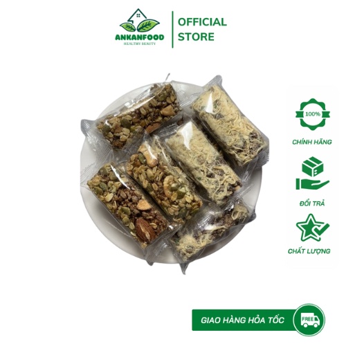 Thanh Gạo Lứt Ngũ Cốc Granola Bar Vị Rong Biển,Chà Bông Gà Không Đường, Thực Phẩm Ăn Kiêng Giảm Cân Healthy-AnKanFood