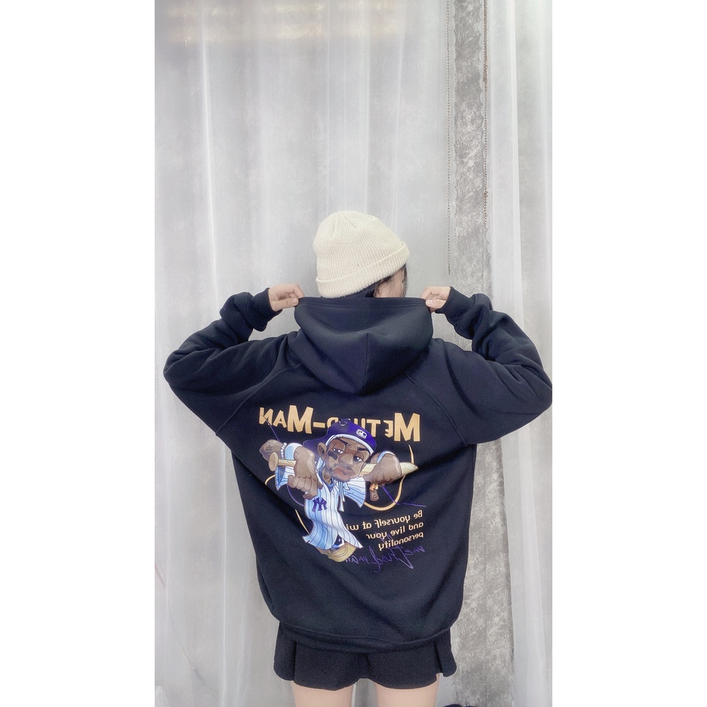 Áo Hoodie Unisex H6 form rộng METHOD-MAN nỉ bông mũ 2 lớp FPLUS