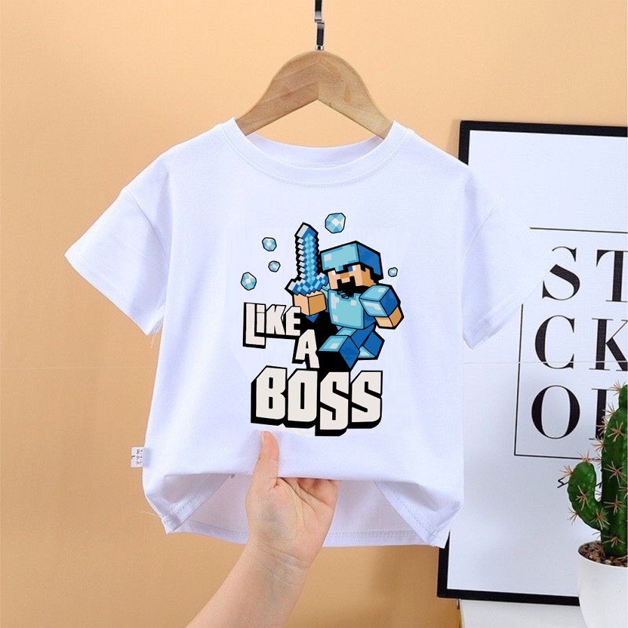 Áo Minecraft Lego siêu đẹp | Áo trẻ em Mine Craft cho bé trai | bé gái MC13 size từ 8kg