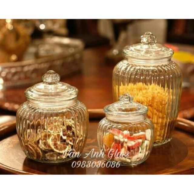 Hũ gia vị thủy tinh quả bí