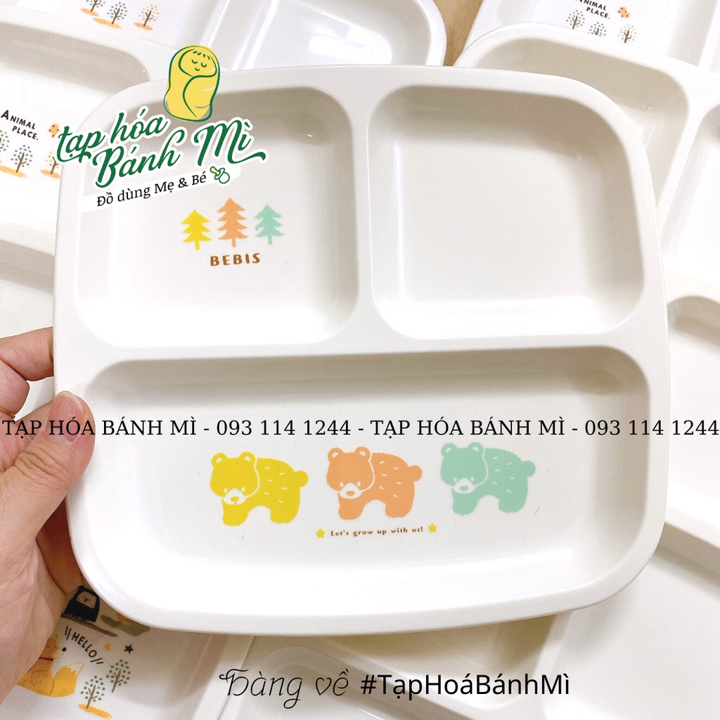 Khay ăn dặm chia 3 ngăn hình thú của Nakano nhiều mẫu