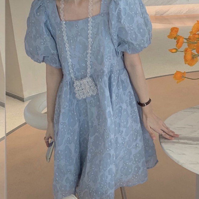 Đầm Cổ Vuông Tay Phồng Thiết Kế Mới Thời Trang Dành Cho Mùa Xuân Hè