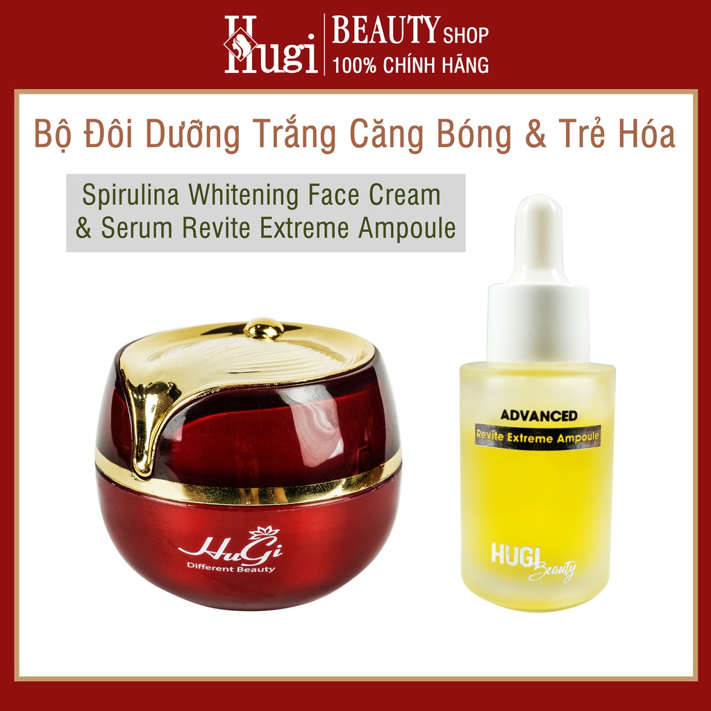 Bộ Đôi Dưỡng Trắng Chuyên Sâu - Căng Bóng & Se Khít Chân Lông Chính Hãng HuGi [2 sản phẩm]