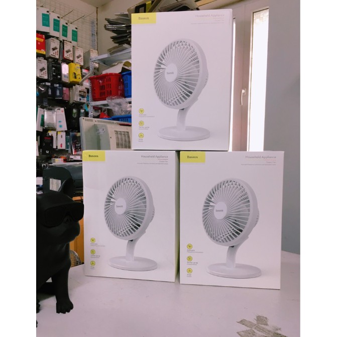 Quạt mini để bàn Baseus Ocean Fan (Pin sạc 2000mAh, 4 mức tốc độ ) - bảo hành đổi mới