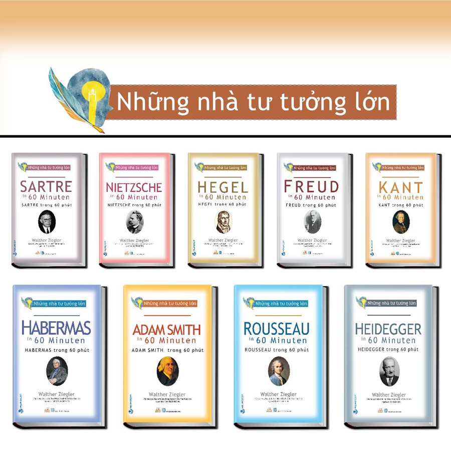 Sách Những Nhà Tư Tưởng Lớn HEGEL KANT ROUSSEAU Trong 60 Phút
