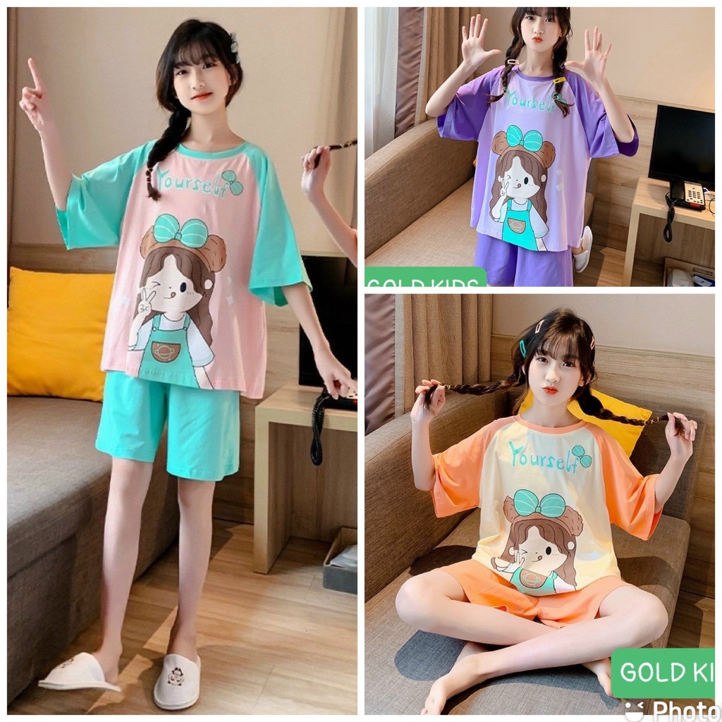 Lyvyshop - Bộ quần áo cộc tay cho bé gái 09-28kg (giá 01 bộ)