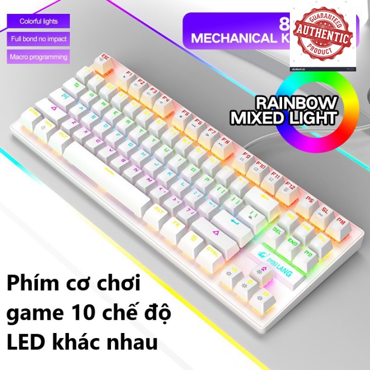 Bàn phím cơ gaming có LED cho máy tính laptop pc Crack K2 PRO dòng keyboard chiến mọi tựa game như pubg, lol, đột kích