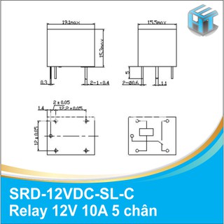 RELAY 12V 10A 5 CHÂN - COMBO 4 CÁI