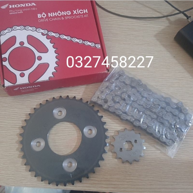 Bộ nhông sên dĩa , xích xe WAVE S110, RSX... zin chính hãng