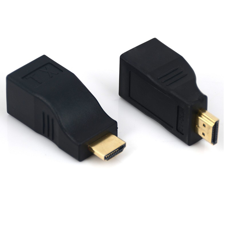 Đầu chuyển đổi HDMI Extender To LAN 30M cat-5e/6 cable (Hộp Xanh)