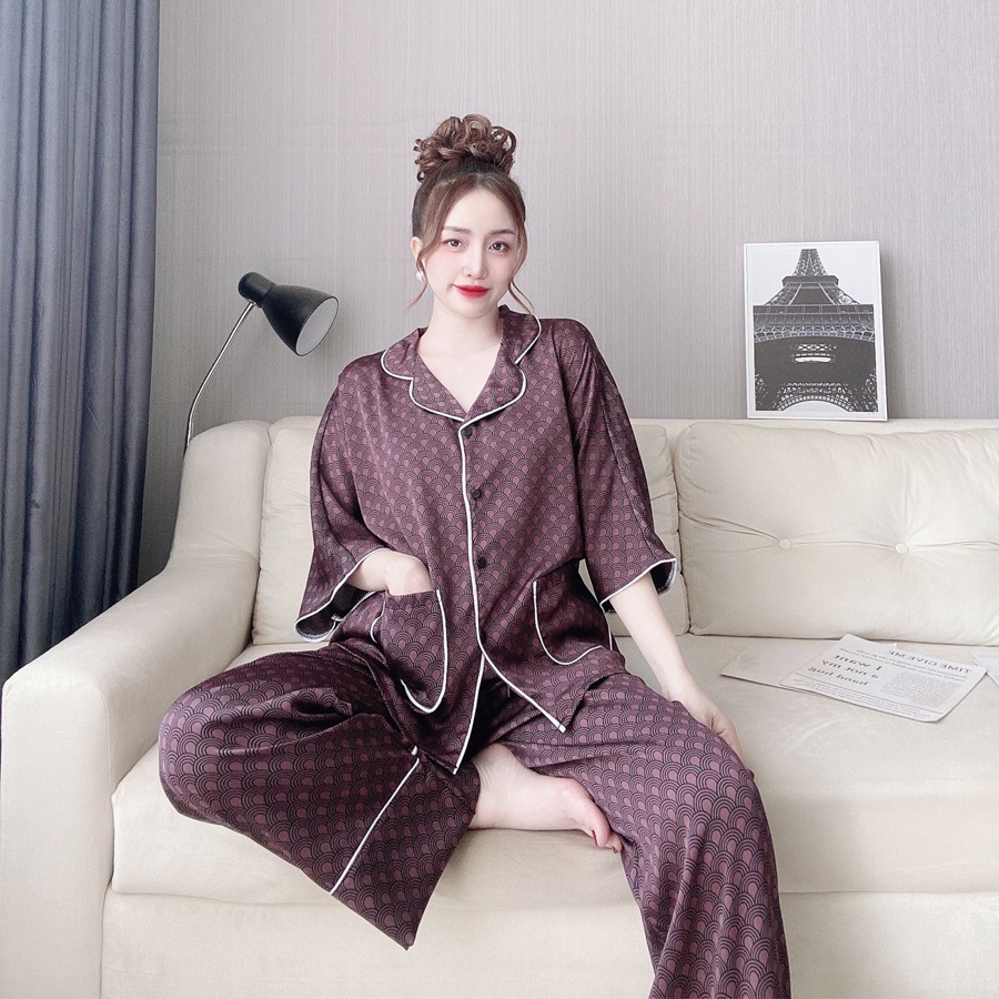 Đồ bộ Pijama nữ tay cánh dơi lụa 100D freesize 72kg | BigBuy360 - bigbuy360.vn