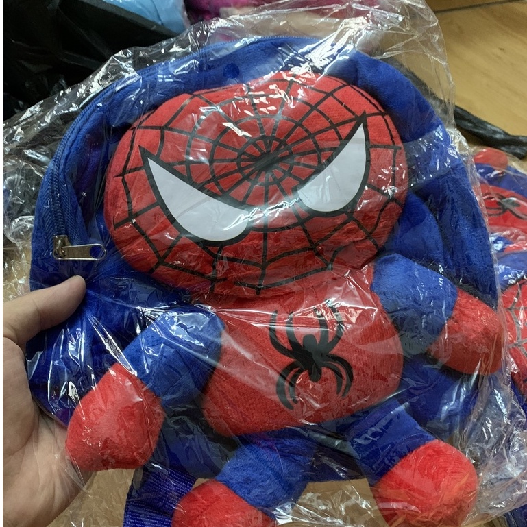 Balo thú bông hình người nhện cho bé mẫu giáo mầm non nhà trẻ