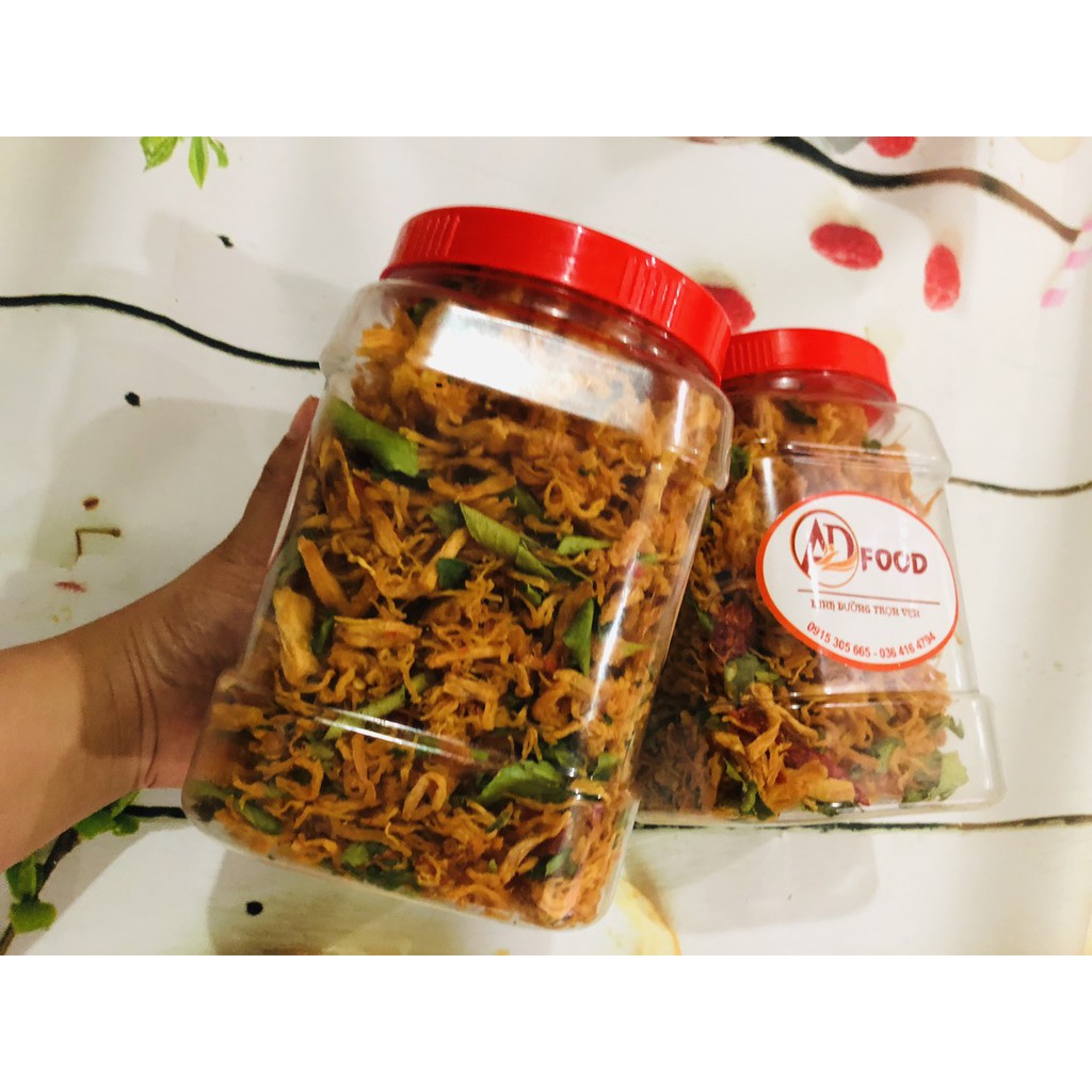 1kg khô gà xé cay lá chanh đóng hộp (mỗi hộp 500g)