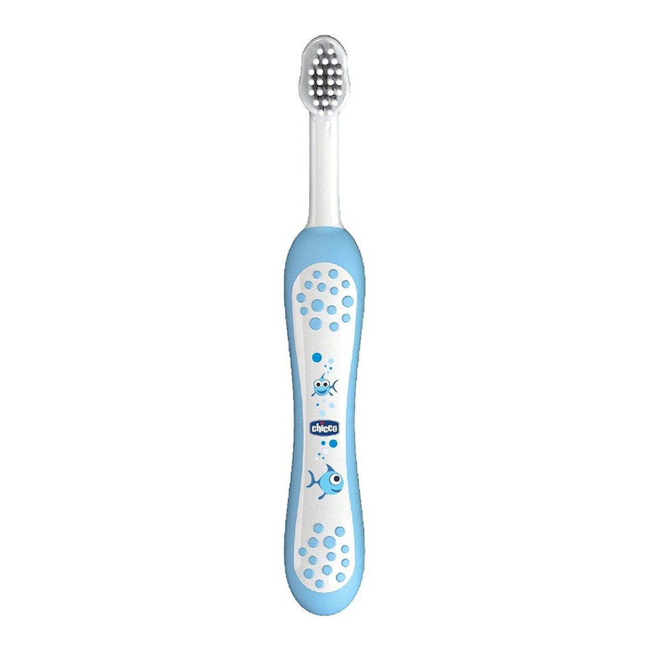 Chicco bàn chải đánh răng Bướm hoa/Cá xanh 6M+
