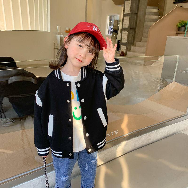Hàng Mới Về [Hàng Mới Về] Áo Khoác Bóng Chày Bằng Cotton Nguyên Chất Chống Gió Mùa Xuân Thu Phong Cách Hàn Quốc Dễ Phối Đồ Cho Bé Gái