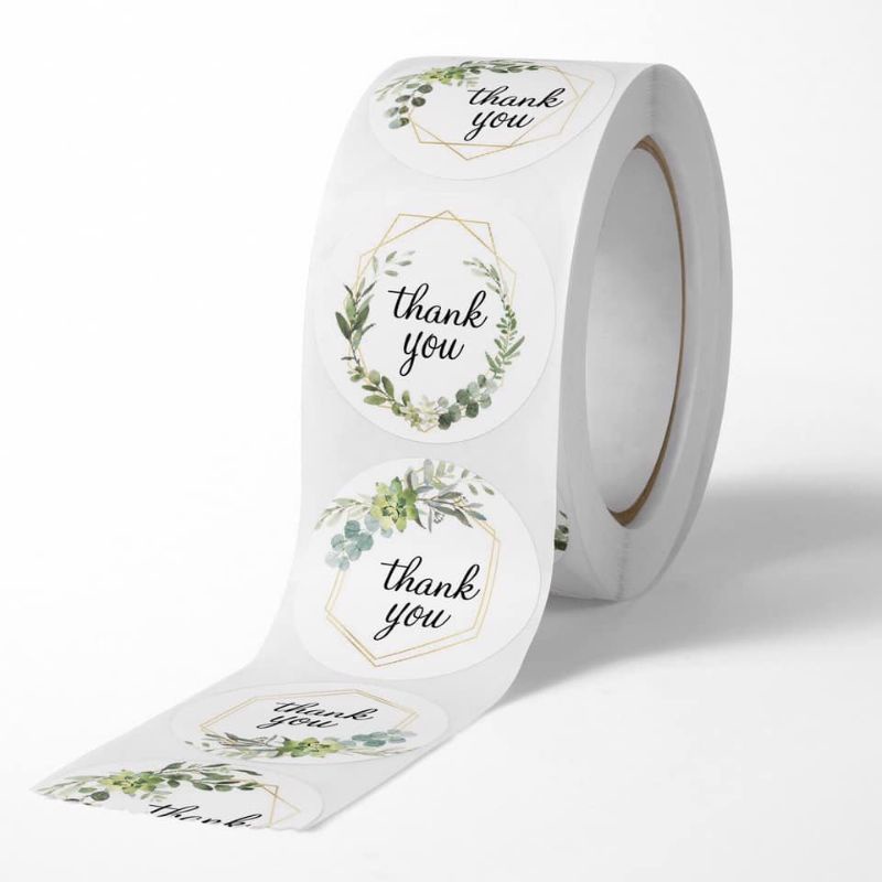 10 Tem Thank you nhỏ đường kính 2.5 cm hoạ tiết ngẫu nhiên