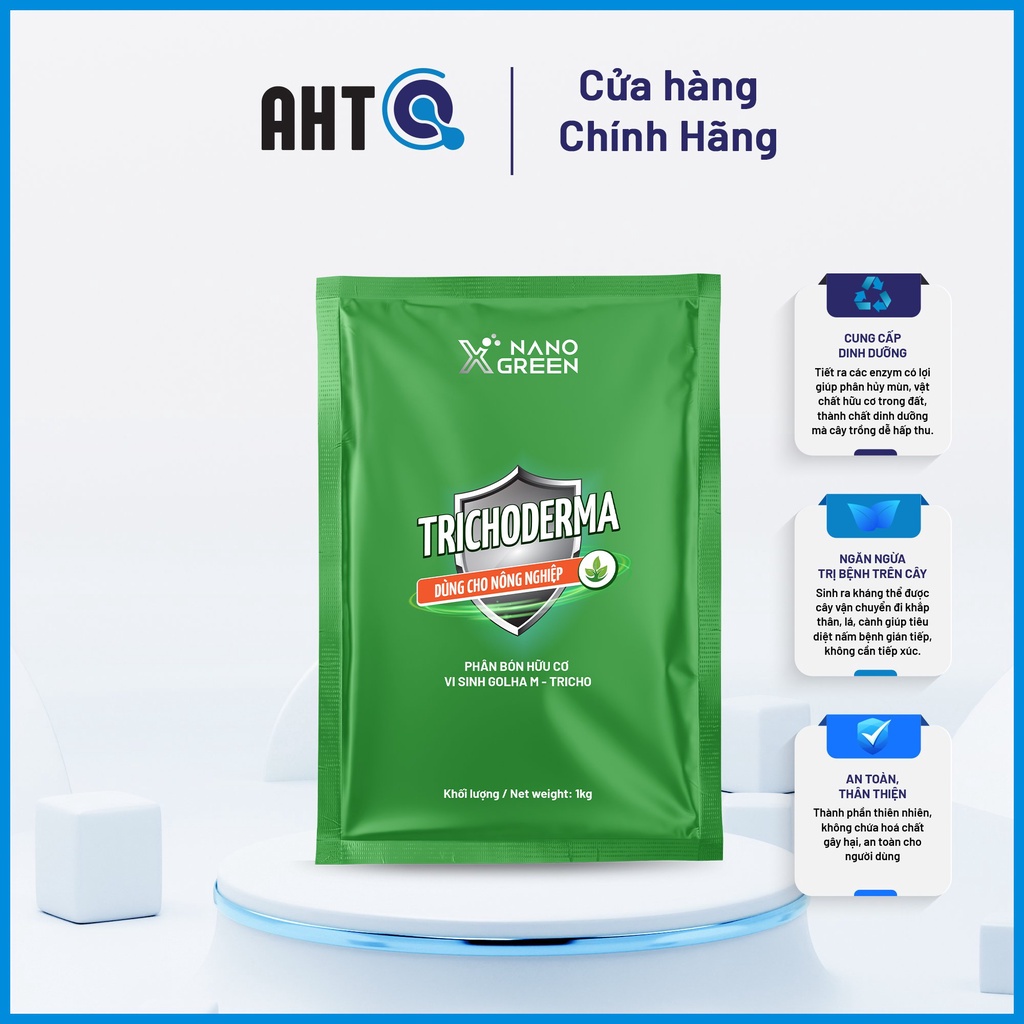 [Combo 2] Nấm đối kháng Trichoderma NANO XGREEN 1kg - Cung Cấp Enzyme Hỗ Trợ Quá Trình Phân Hủy Mùn, Chất Hữu Cơ