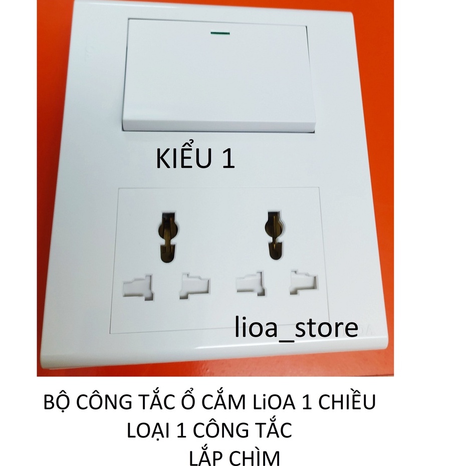 BỘ CÔNG TẮC Ổ CẮM LiOA CHỮ NHẬT - LOẠI CÔNG TẮC ĐƠN BẢN TO LẮP CHÌM.